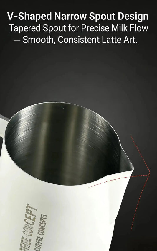 Pro Latte Art Pitcher - Eagle Beak Precision Spout 400ml/600ml, Advanced Patterns Under $25