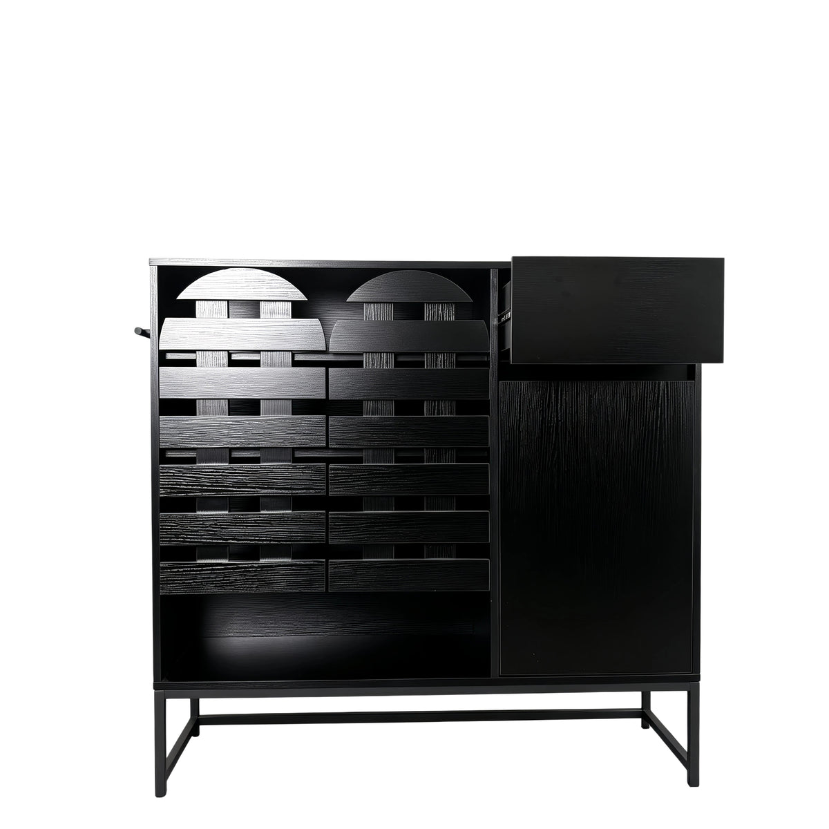 Buffet Cabinet with Storage and Woven Doors