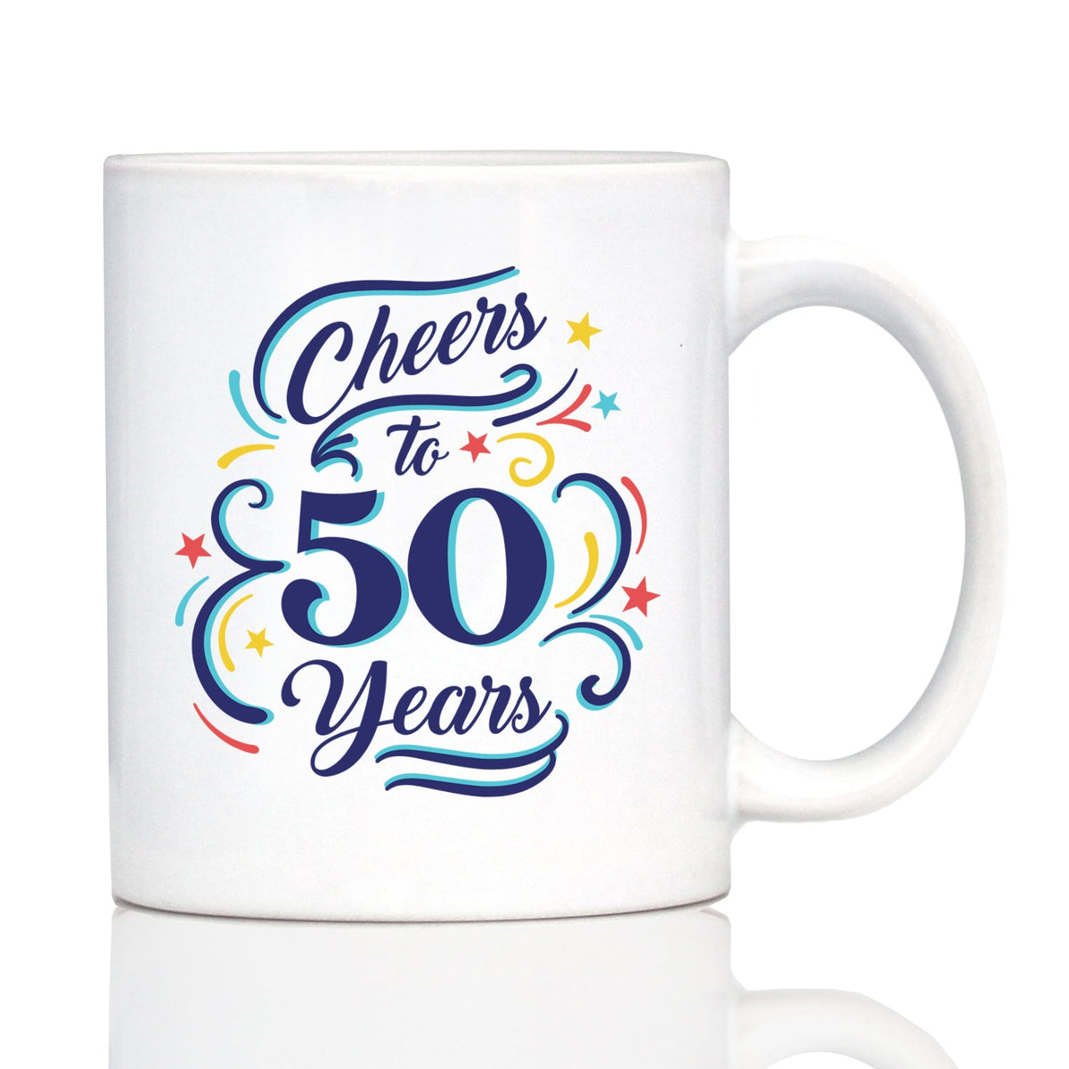 Cheers to Years - Anniversary Party Cups & Decor - Engraved Glasses & Color Ceramic Coffee Mugs