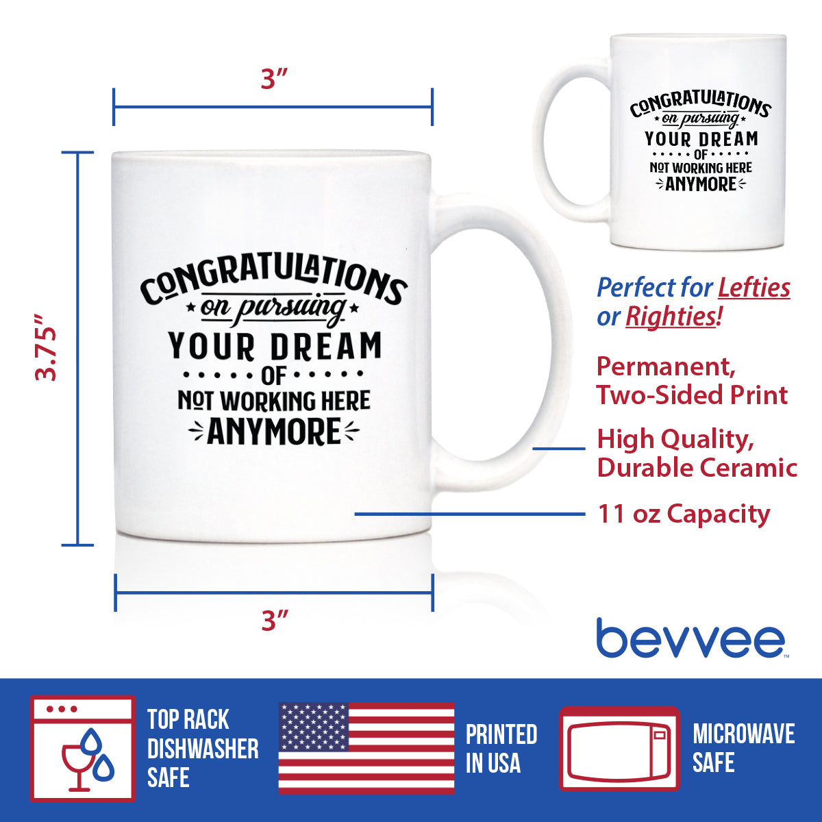 Congratulations on Pursuing Your Dream Coffee Mug - Funny Boss or Coworker Leaving Gift