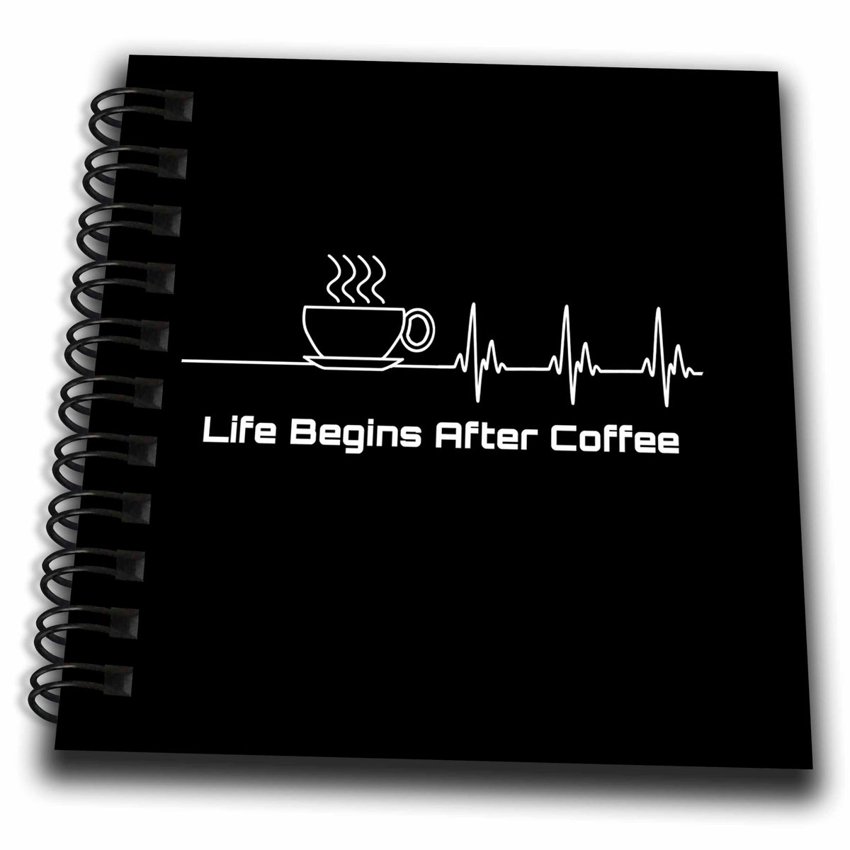 3dRose Funny coffee drinker design showing Life Begins After Coffee. - Drawing Books (db_352656)