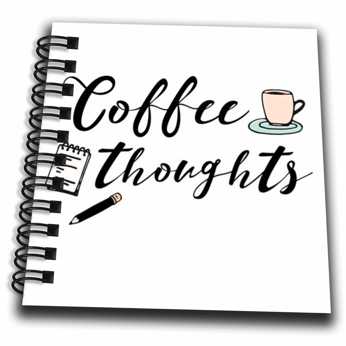 3dRose Image with a text Coffee thoughts - Drawing Books (db_359291)