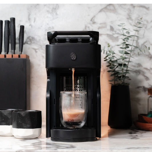 Line1 Espresso and Coffee Machine: Satin Black & Grain