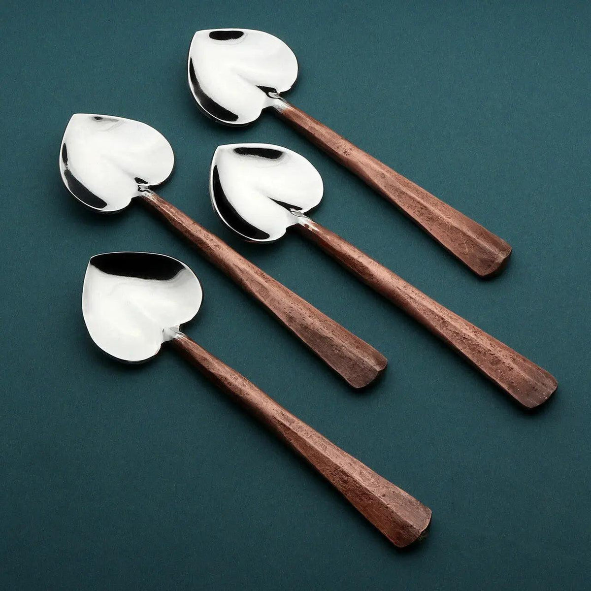 Copper Ridge Heart Coffee/Dessert Table Spoon 4 Pc. Set