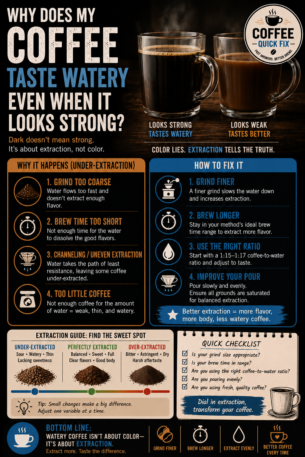 Why Does My Coffee Taste Watery Even When It Looks Strong? (Fix It Fast)