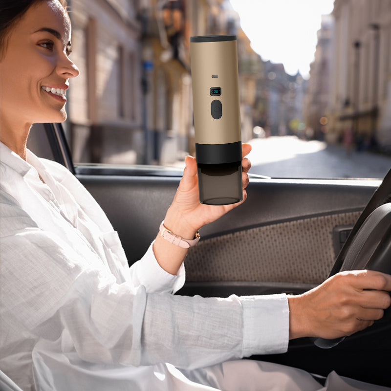 Portable Wireless 3-in-1 Espresso Maker, 7800mAh, Car/Home/Camping, Ground/Capsule Coffee.