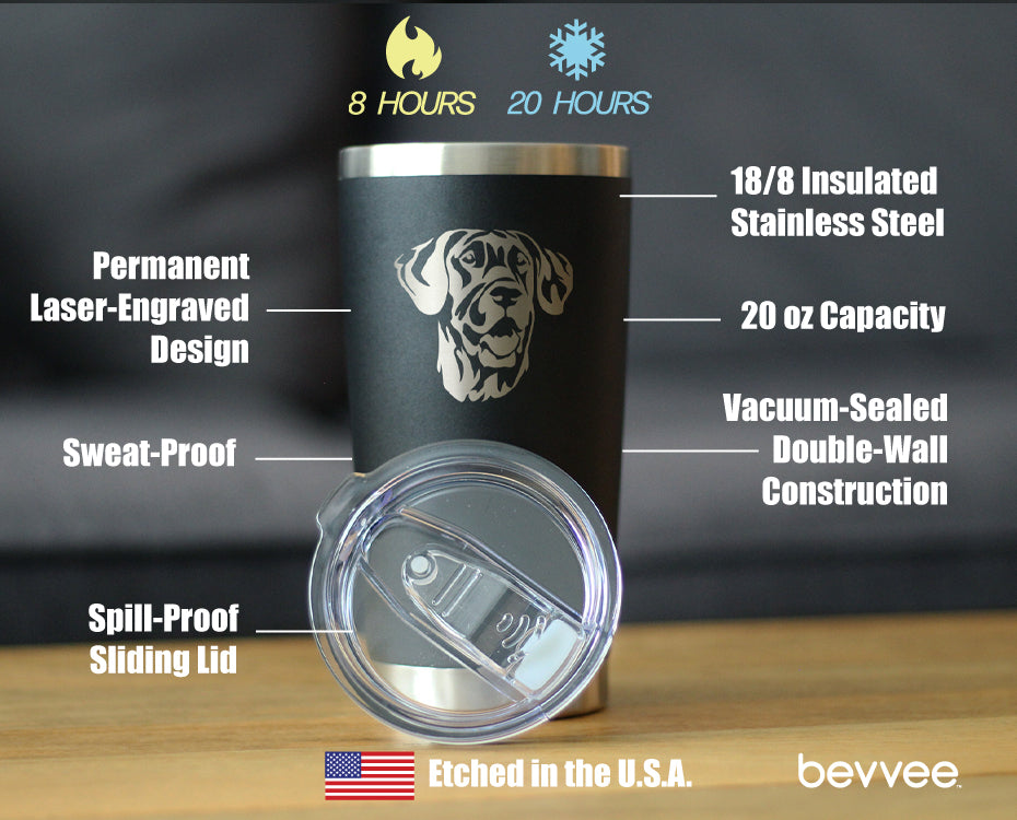 Great Dane Face - 20 oz Coffee Tumbler
