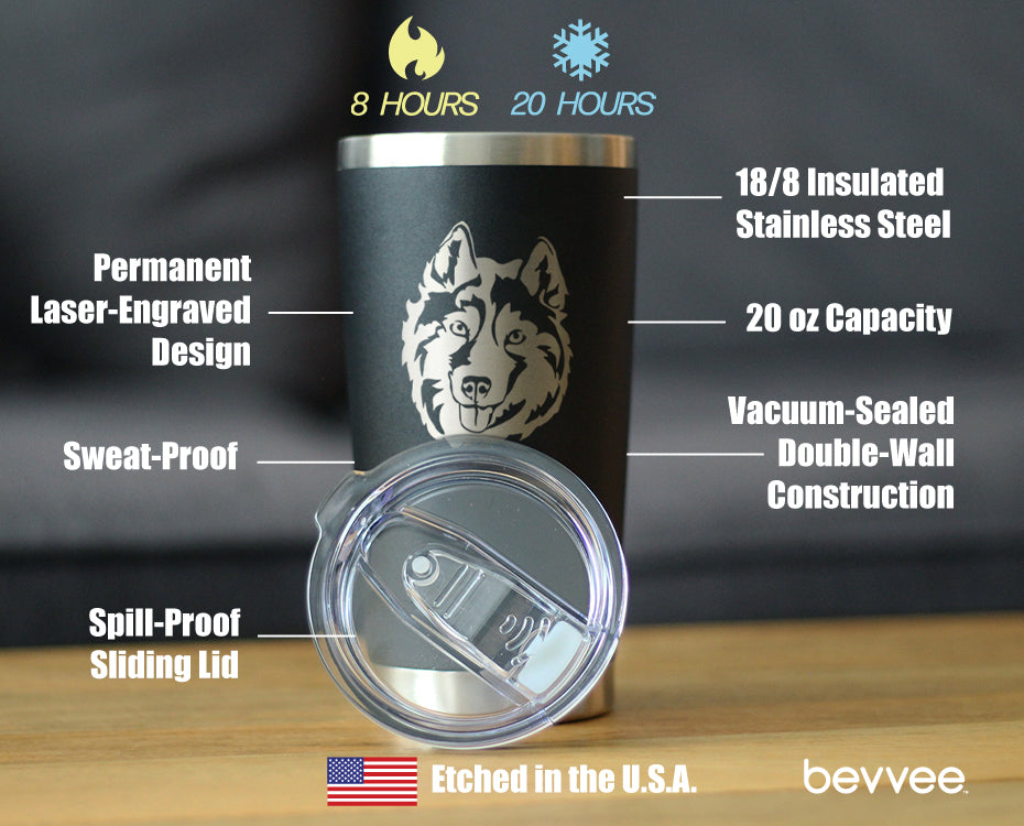 Siberian Husky Face - 20 oz Coffee Tumbler