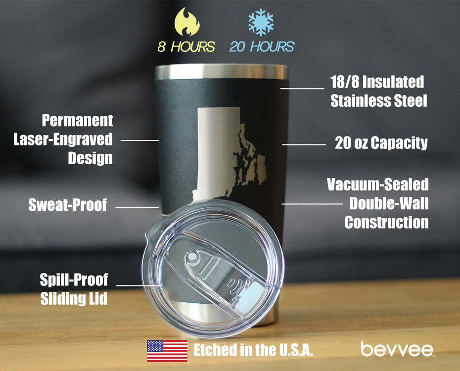Rhode Island State Outline - 20 oz Coffee Tumbler