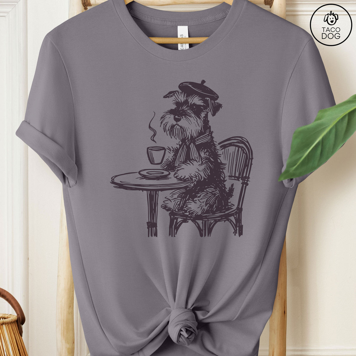 Schnauzer Paris France Cafe Coffee T-Shirt