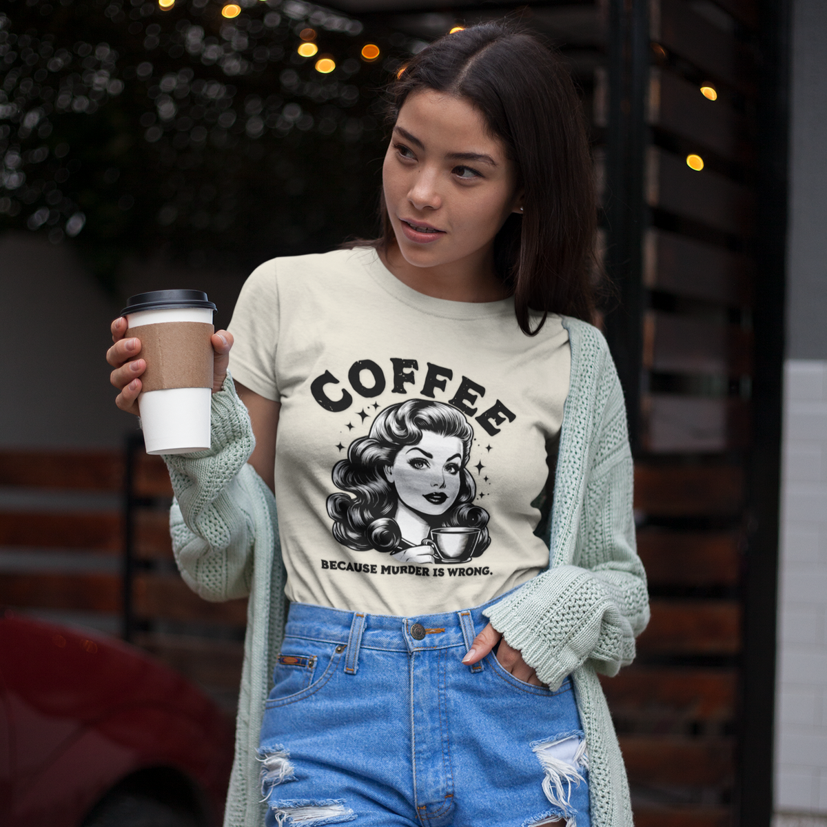 Funny Coffee Lover Women's T-Shirt - Caffeine Addict Gift Tee