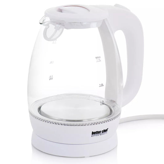 Better Chef 360 Degree Glass Cordless Electric Kettle - White - IM-175W