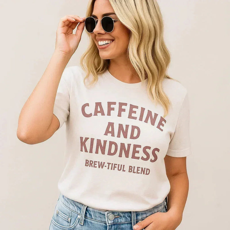 Caffeine Kindness T-Shirt, Coffee Lovers Tee