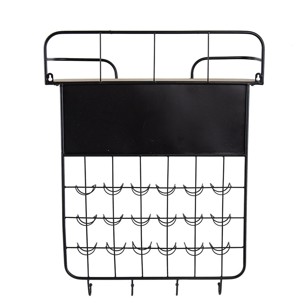 Floating Coffee Bar Shelf with Coffee Pod Holder and Storage Shelf - Black