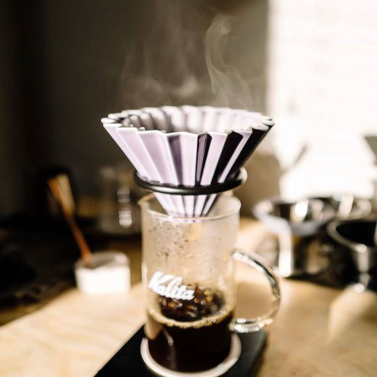 Origami - Pour Over Coffee Dripper - Porcelain - Matte Gray