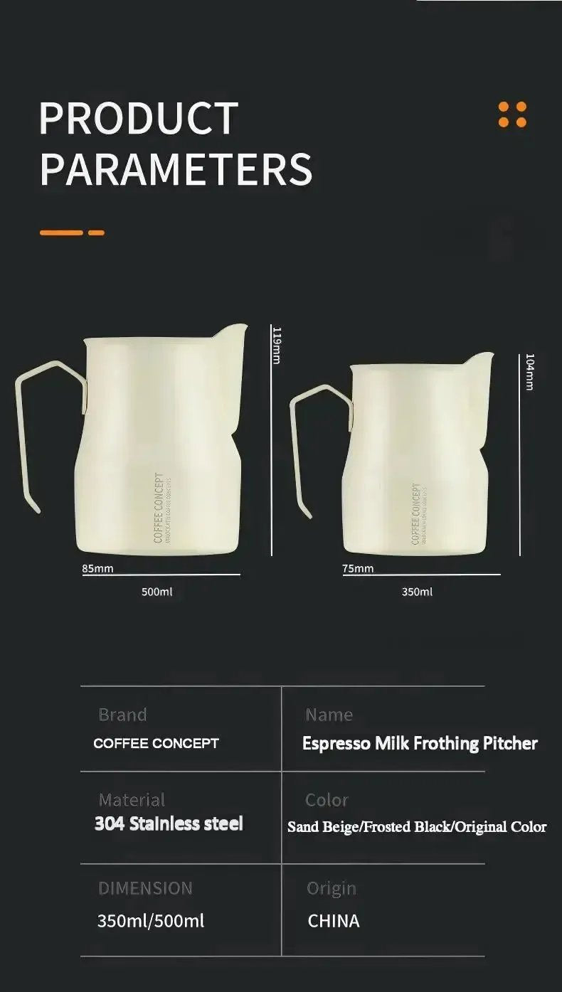 Best Milk Pitcher for Latte Art Beginners - Bell Shape 350ml/500ml Frothing Jug Under $15
