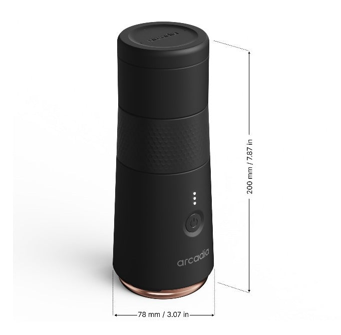 Arcadia Go Portable Rechargeable Turkish Coffee Maker, Black, US