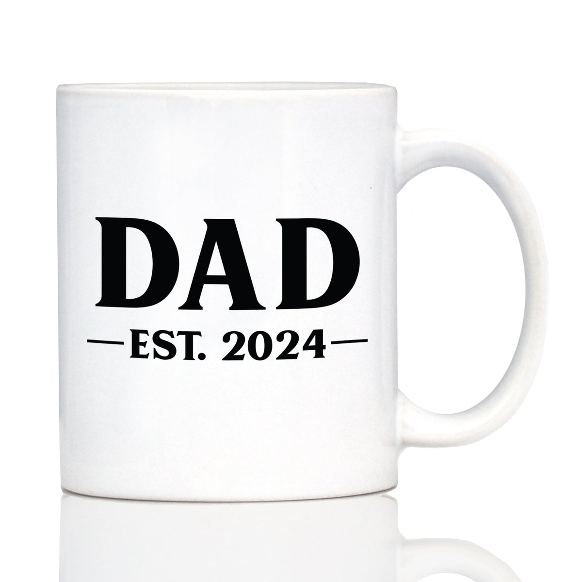 Dad Est 2024 - New Father Coffee Mug Gift for First Time Parents - Bold