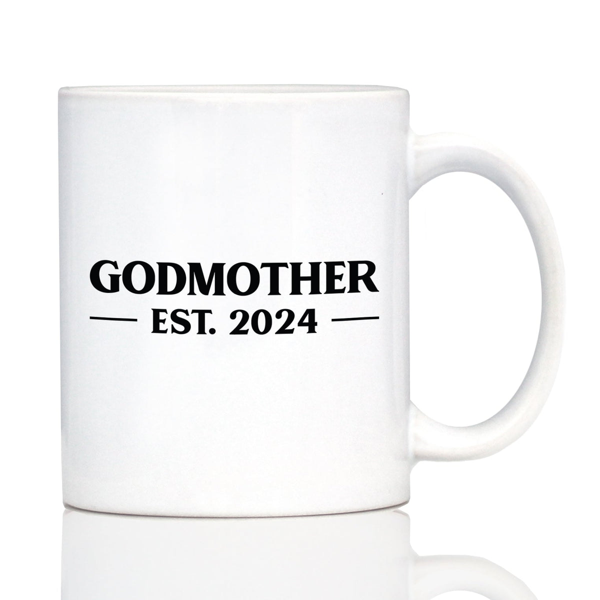 Godmother Est 2024 - New Godmother Coffee Mug Proposal Gift for First Time Godparents - Bold