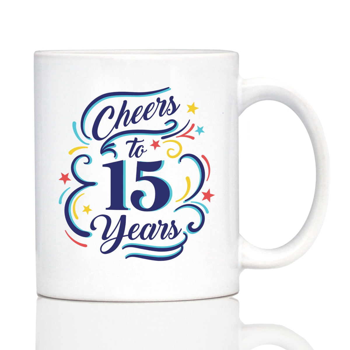 Cheers to Years - Anniversary Party Cups & Decor - Engraved Glasses & Color Ceramic Coffee Mugs