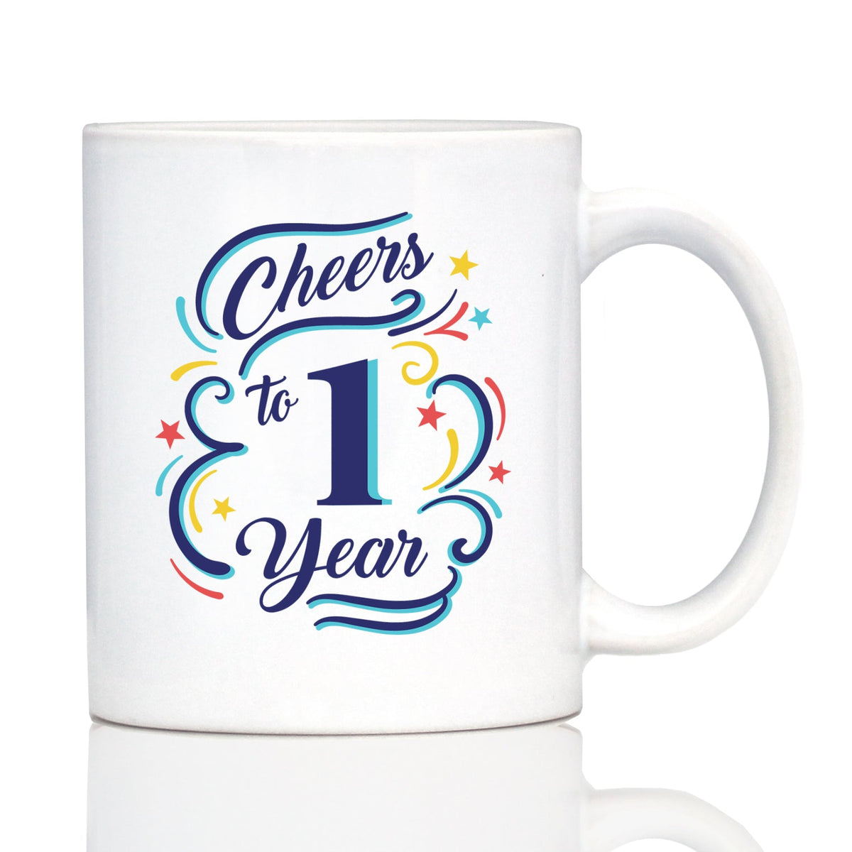 Cheers to Years - Anniversary Party Cups & Decor - Engraved Glasses & Color Ceramic Coffee Mugs