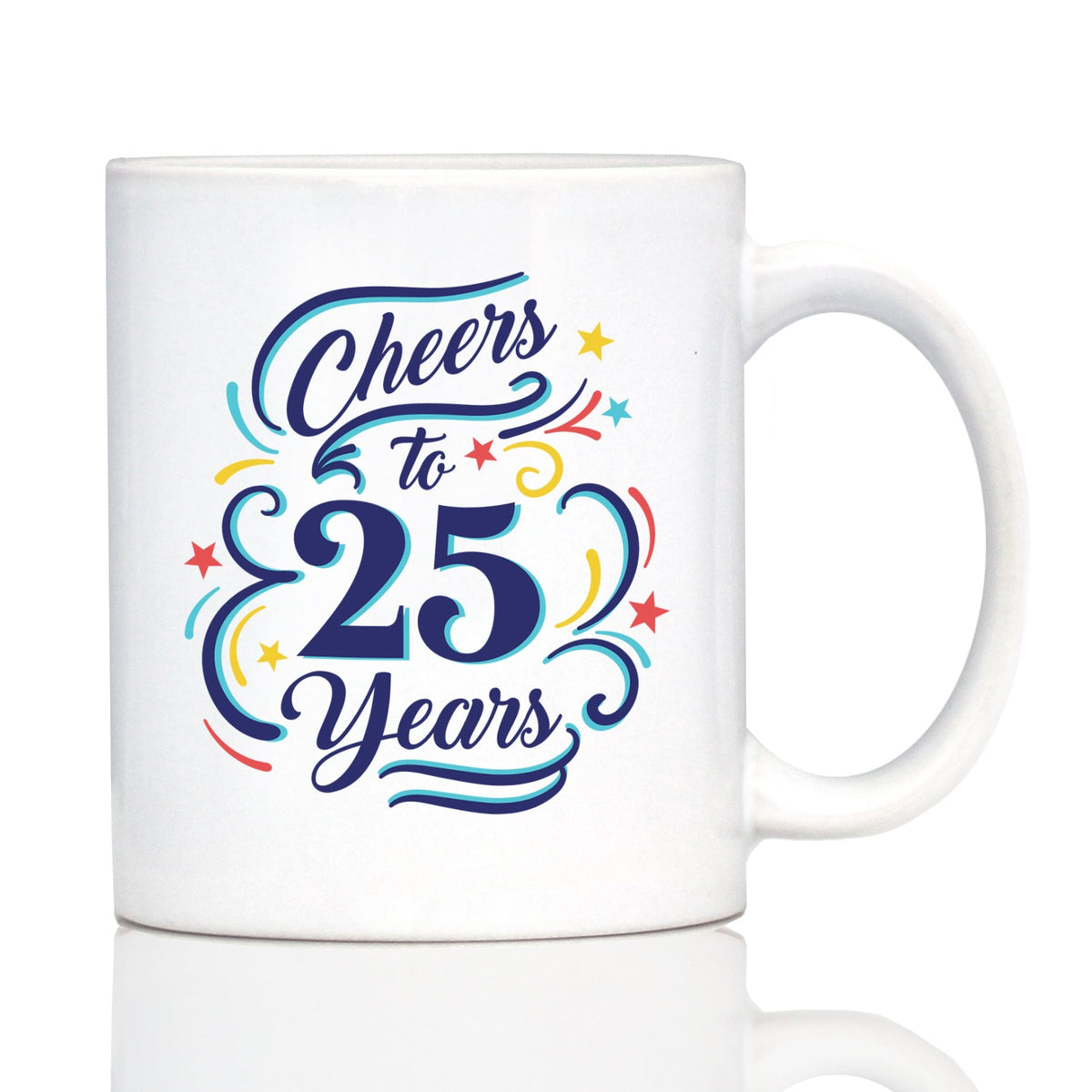 Cheers to Years - Anniversary Party Cups & Decor - Engraved Glasses & Color Ceramic Coffee Mugs