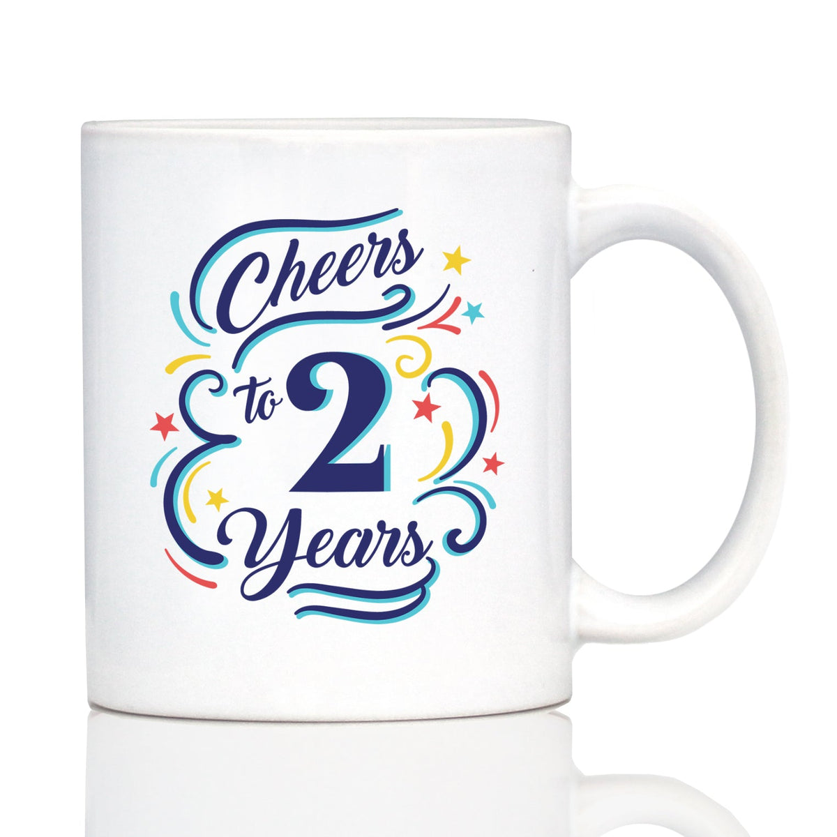 Cheers to 2 Years - Coffee Mug Gifts for Women & Men - 2nd Anniversary Party Decor