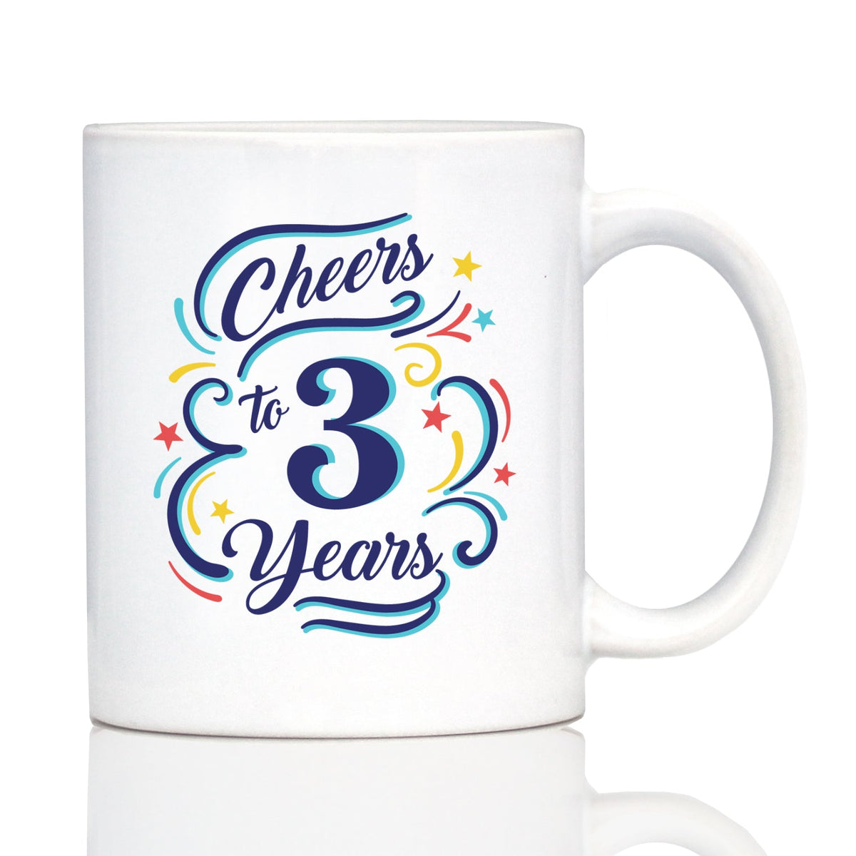 Cheers to Years - Anniversary Party Cups & Decor - Engraved Glasses & Color Ceramic Coffee Mugs