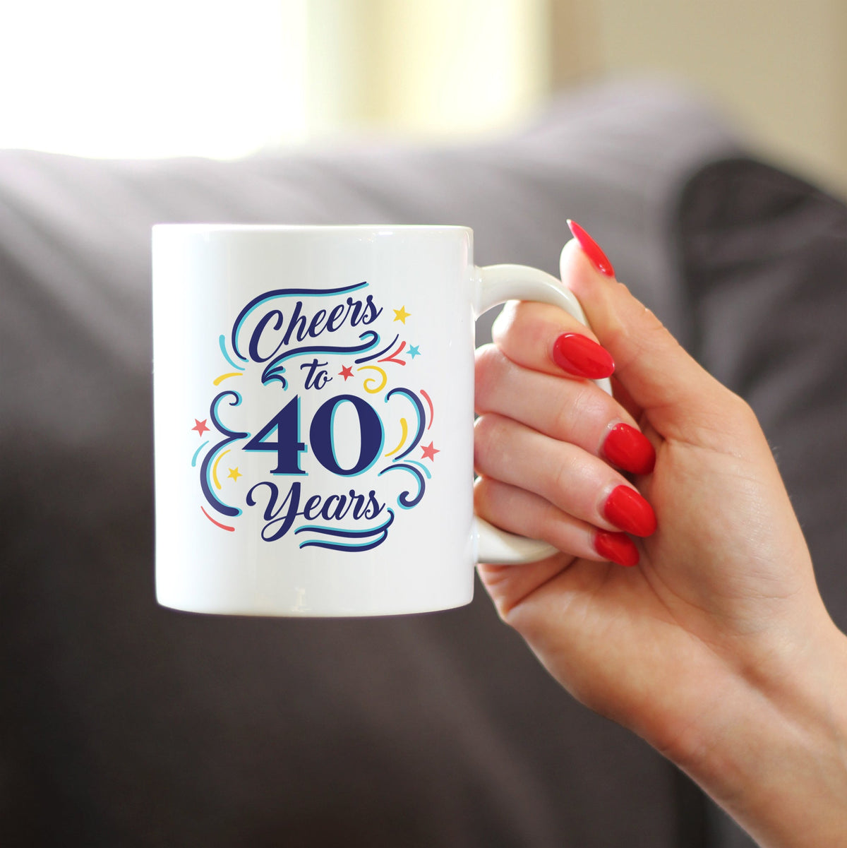 Cheers to 40 Years - Coffee Mug Gifts for Women & Men - 40th Anniversary Party Decor