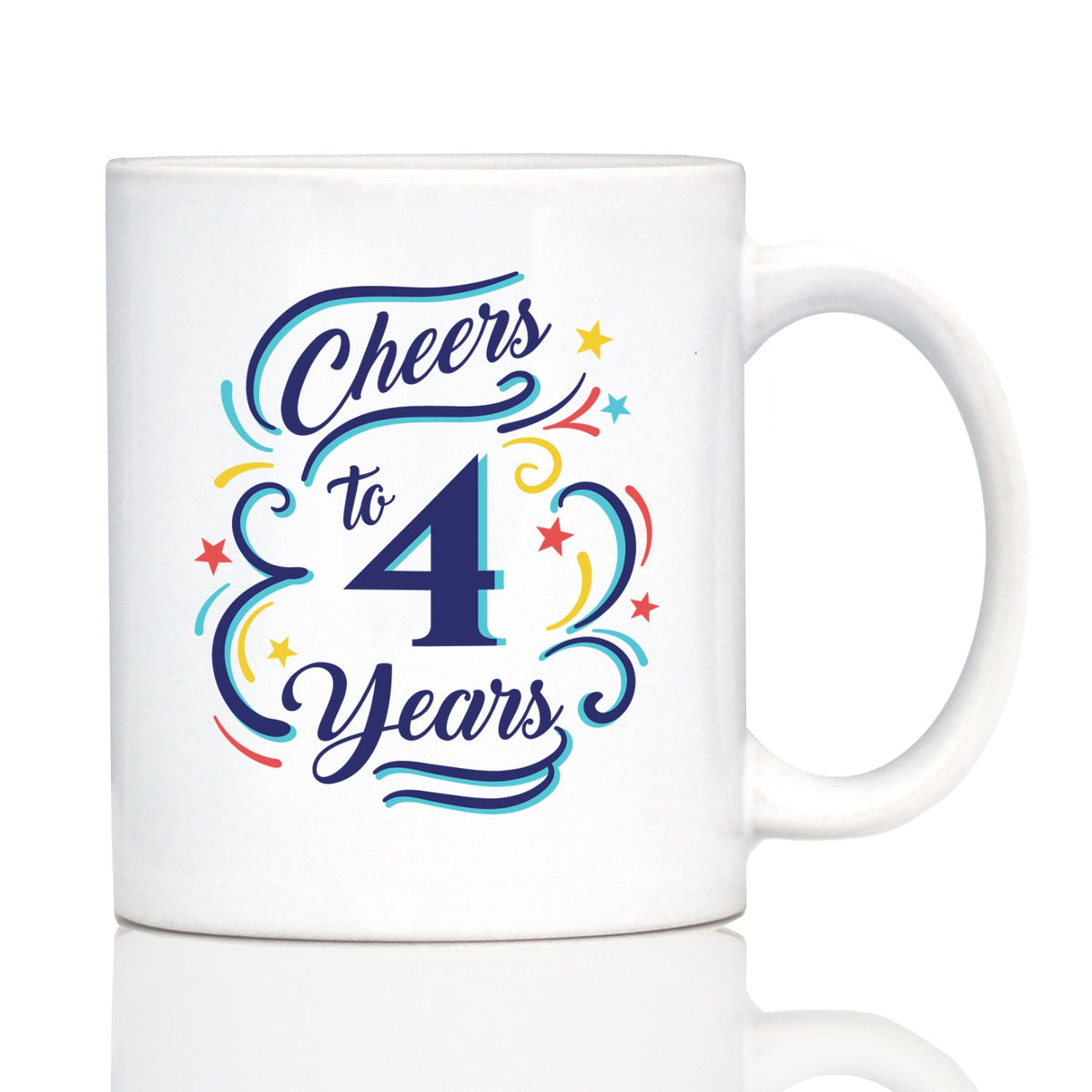 Cheers to Years - Anniversary Party Cups & Decor - Engraved Glasses & Color Ceramic Coffee Mugs