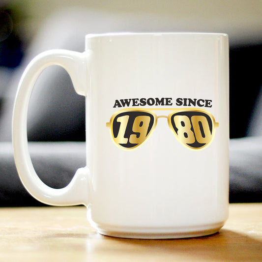 Awesome Since 1980 Coffee Mug 45th Birthday Gift Ideas White Ceramic Coffee Cup