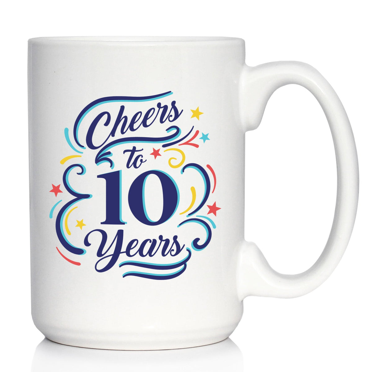 Cheers to Years - Anniversary Party Cups & Decor - Engraved Glasses & Color Ceramic Coffee Mugs