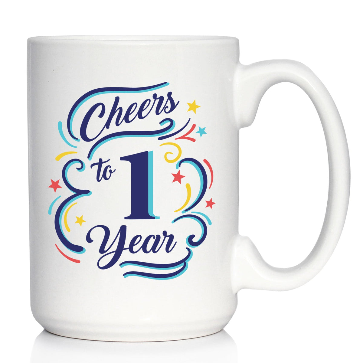 Cheers to Years - Anniversary Party Cups & Decor - Engraved Glasses & Color Ceramic Coffee Mugs