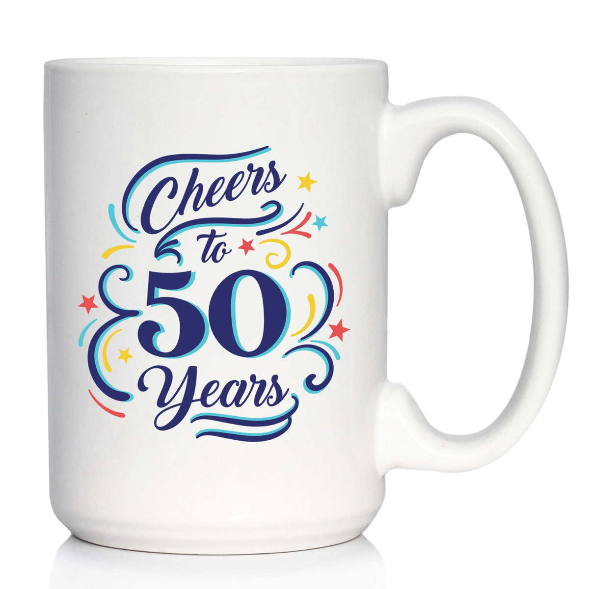 Cheers to Years - Anniversary Party Cups & Decor - Engraved Glasses & Color Ceramic Coffee Mugs