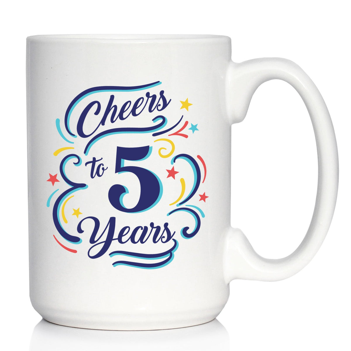 Cheers to Years - Anniversary Party Cups & Decor - Engraved Glasses & Color Ceramic Coffee Mugs