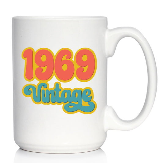 Vintage 1969 - Fun 57th Birthday Coffee Mug Gifts for Men & Women Turning 57 - Retro Coffee Cups