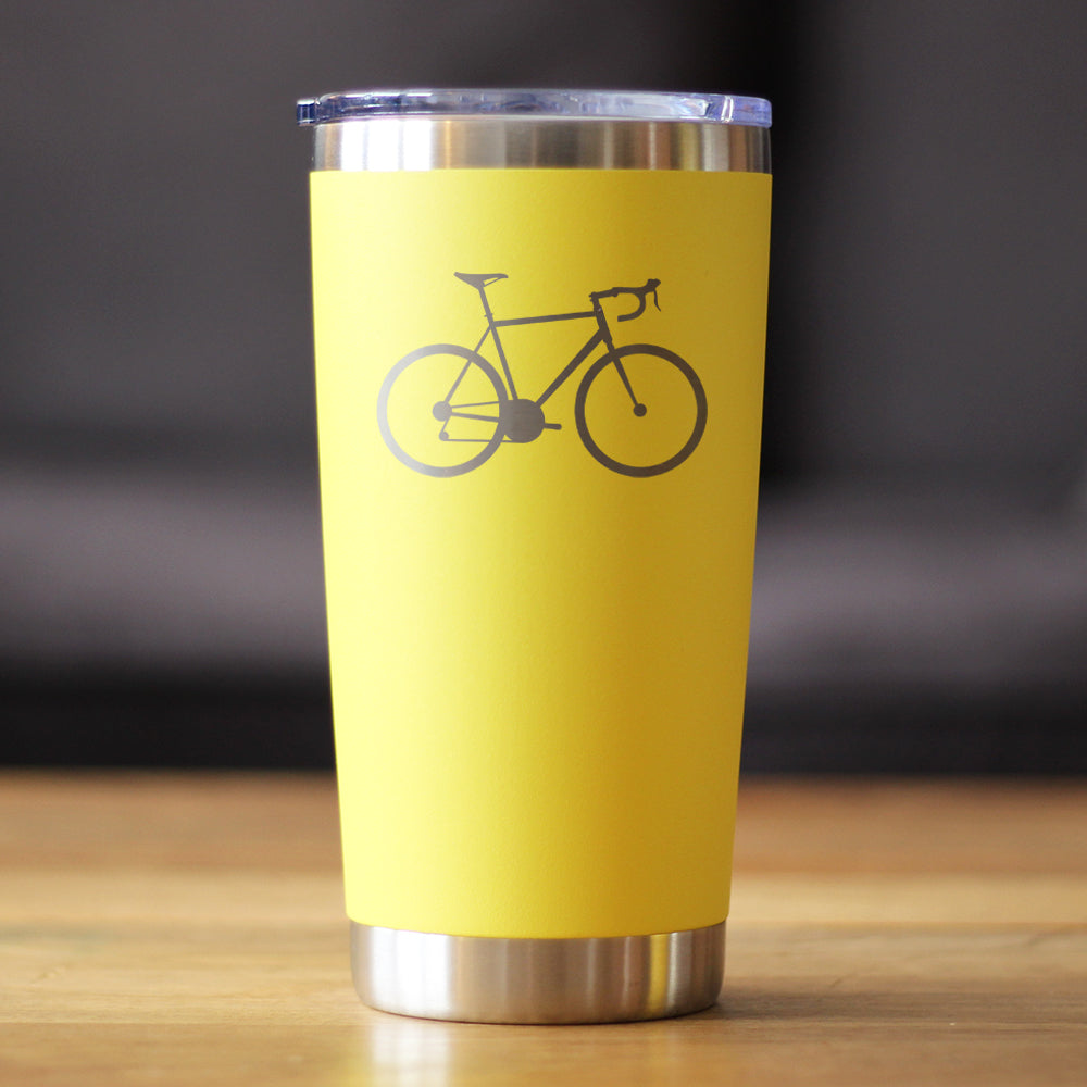 Bicycle - Insulated Coffee Tumbler Cup with Sliding Lid - Stainless Steel Insulated Mug - Unique Road Biking Themed Decor and Gifts for Cyclists