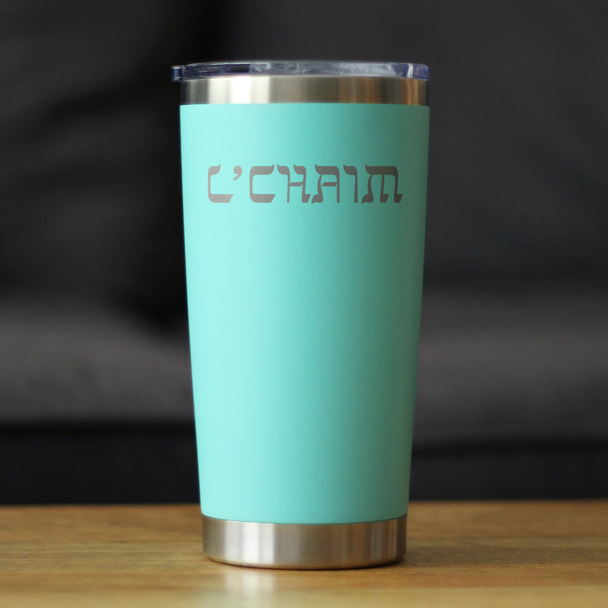 L'Chaim - Cheers Hebrew - Cute Jewish Wedding Themed Gifts or Party Decor for Women & Men - 20 oz Coffee Tumbler