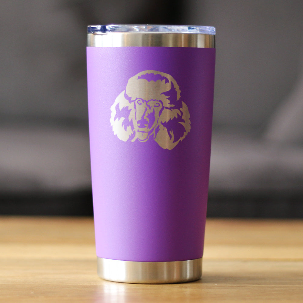 Poodle Happy Face - Insulated Coffee Tumbler Cup with Sliding Lid - Stainless Steel Travel Mug - Poodle Dog Gift for Women and Men