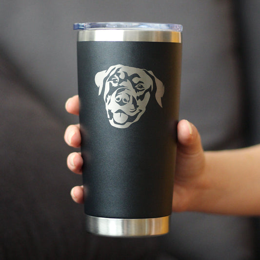Happy Rottweiler Face - 20 oz Coffee Tumbler