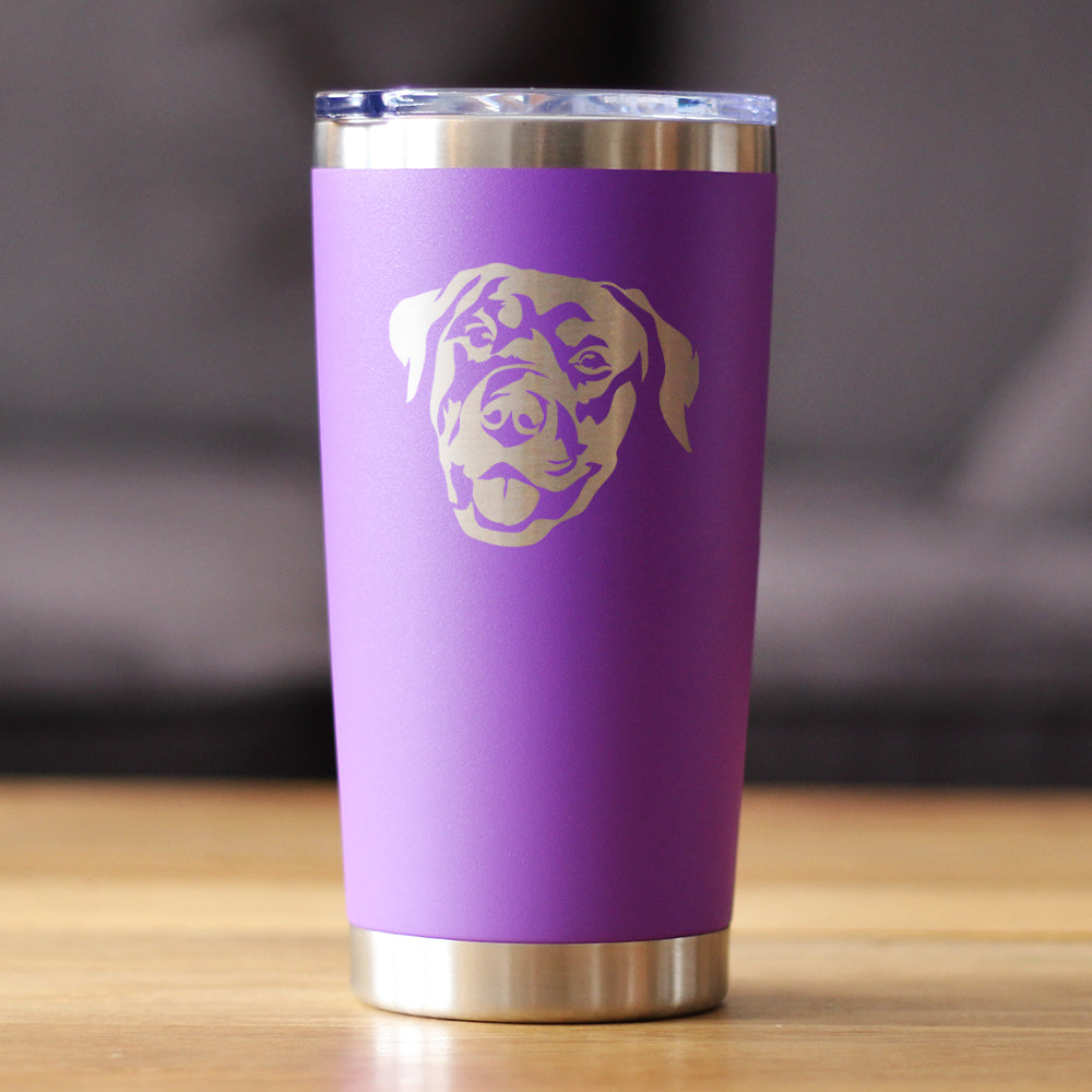 Happy Rottweiler Face - 20 oz Coffee Tumbler