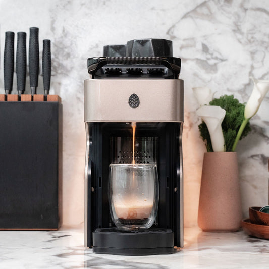 Line1 Espresso and Coffee Machine: Champagne & Grain