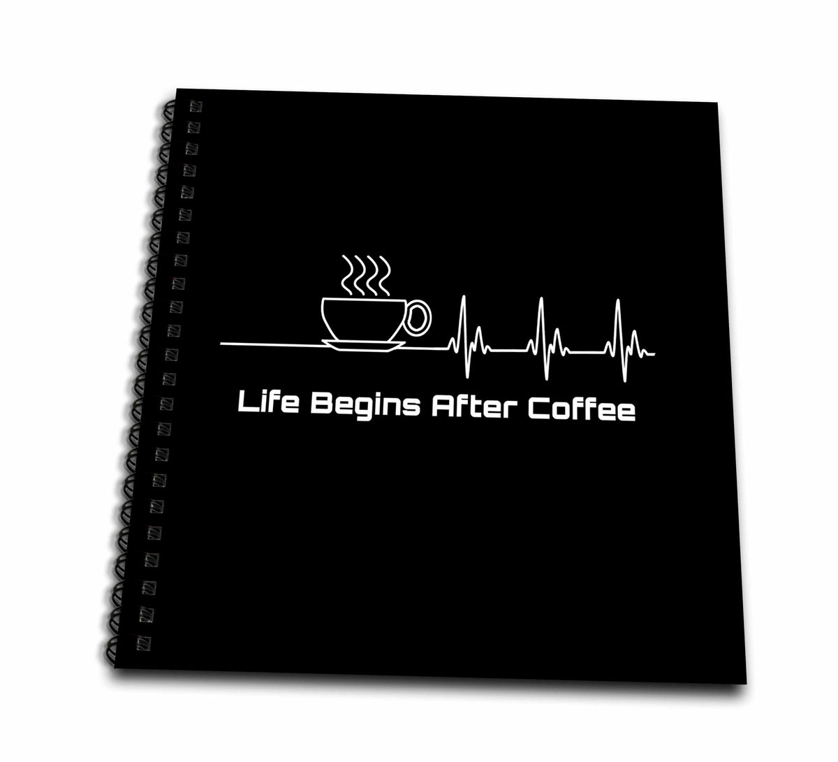 3dRose Funny coffee drinker design showing Life Begins After Coffee. - Drawing Books (db_352656)