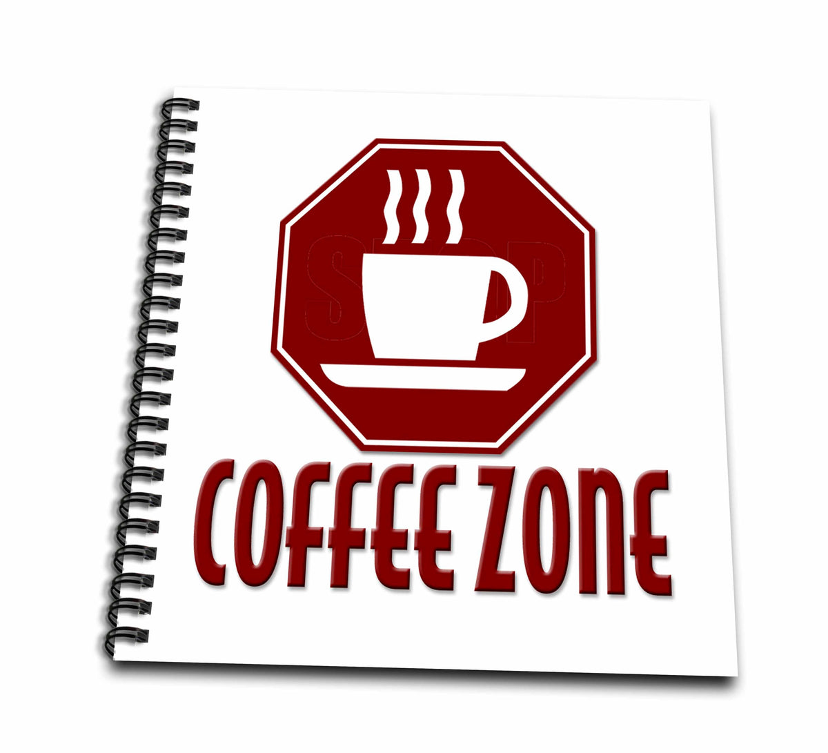 3dRose Image of Words Coffee Zone with Sign - Drawing Books (db_357777)