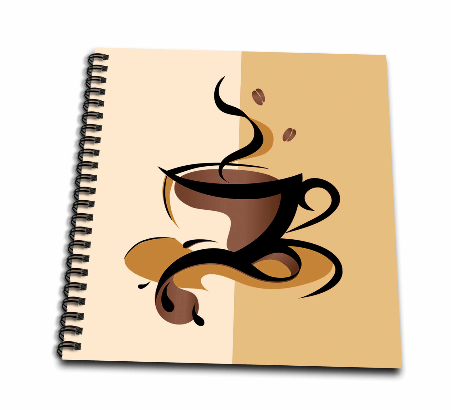 3dRose Image of Coffee Cup on Two Tone Brown Background - Drawing Books (db-364067)