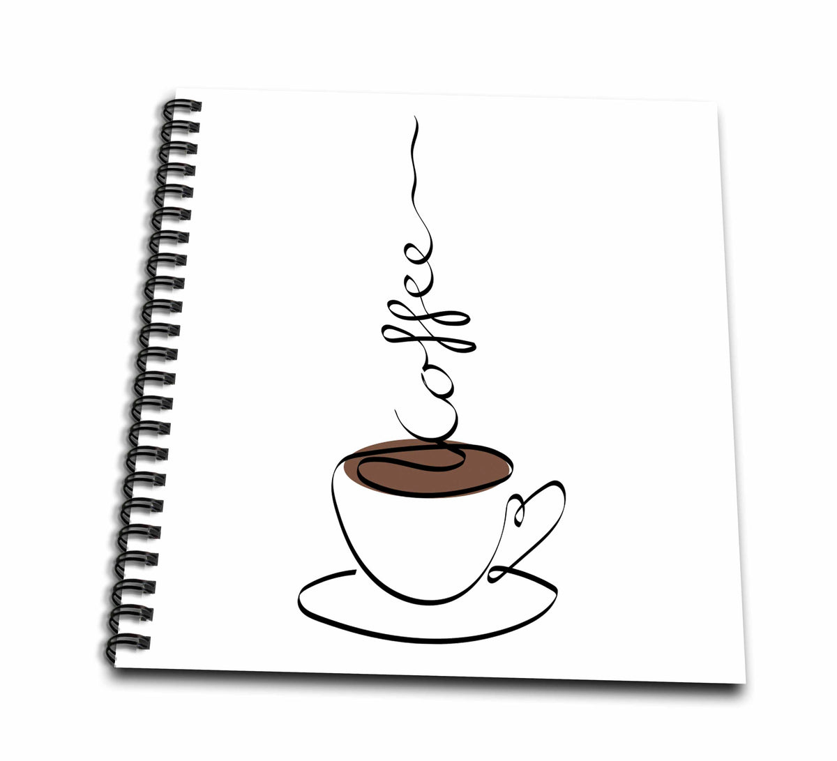 3dRose Coffee Minimalist line Art of a Cup of Black Coffee on White - Drawing Books (db-365361)