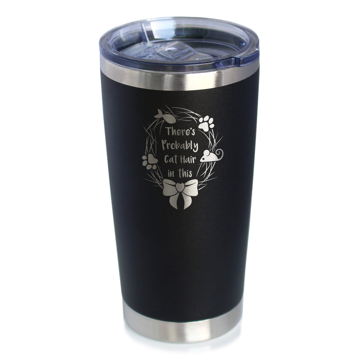 Probably Cat Hair In This - Insulated Coffee Tumbler Cup with Sliding Lid - Stainless Steel Insulated Mug - Funny Cat Gifts for Women & Men