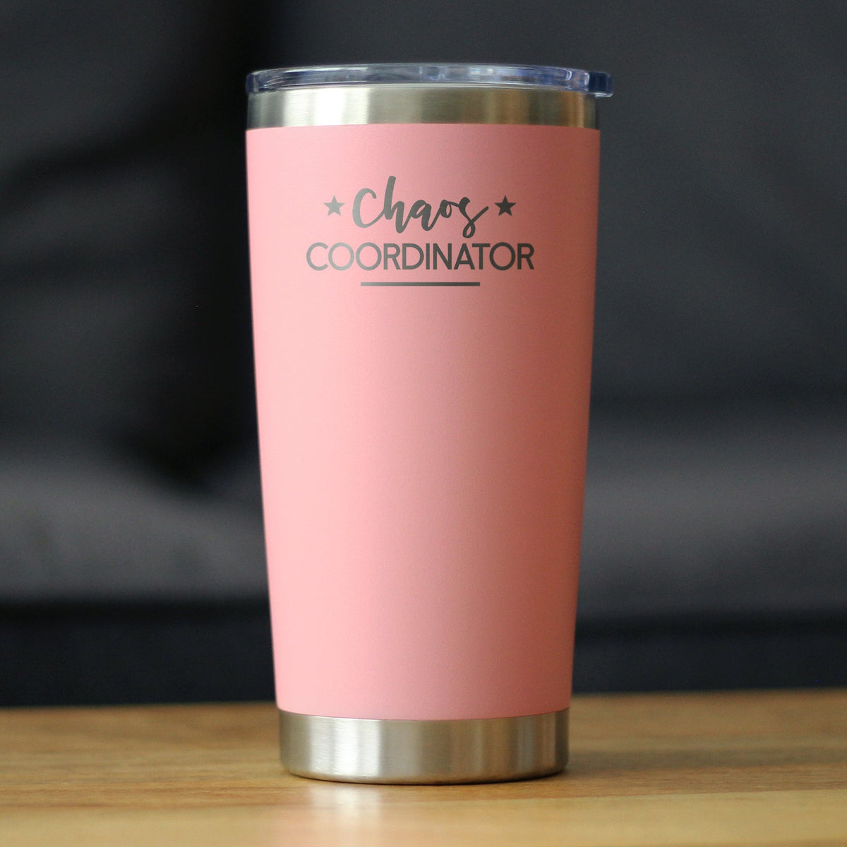 Chaos Coordinator - Insulated Coffee Tumbler Cup with Sliding Lid - Stainless Steel Travel Mug - Unique Gift for Bosses, Parents, and Teachers