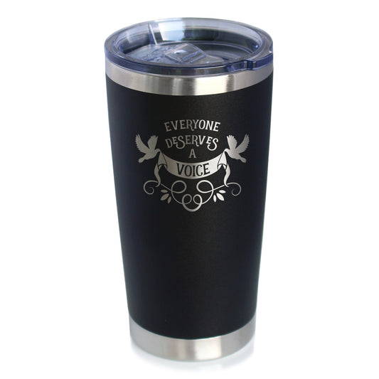 Everyone Deserves A Voice Insulated Coffee Tumbler with Sliding Lid Gifts for Speech Language Pathologists 20oz Stainless Steel Tumbler