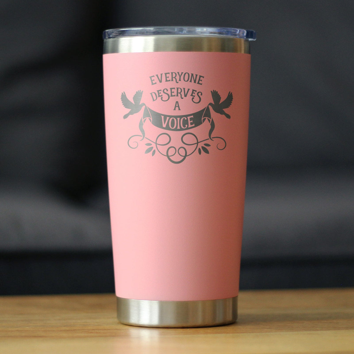 Everyone Deserves A Voice Insulated Coffee Tumbler with Sliding Lid Gifts for Speech Language Pathologists 20oz Stainless Steel Tumbler